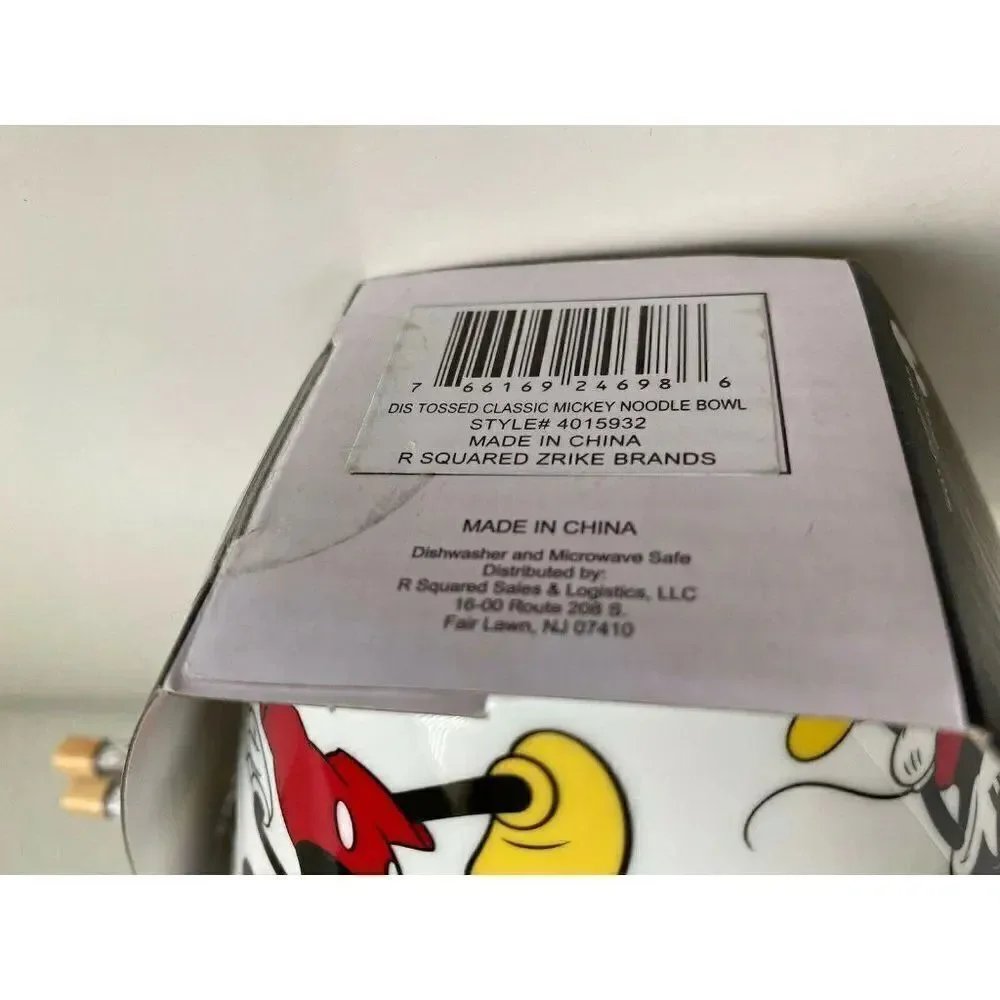Disney Classic Mickey Mouse Poses‎ Ramen Noodle Bowl With Chopsticks NWT
